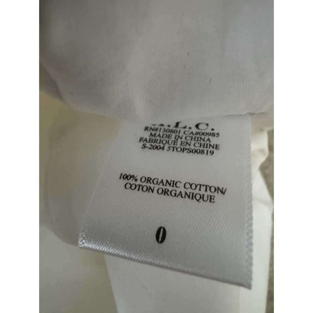 A.L.C. Crop Top Ryan White Cotton Puff Sleeve Knot Bust size 0 - Picture 5 of 5